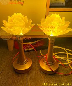 Đèn Lưu Ly Hoa Sen Cao 30cm 1 Bông Bóng Led