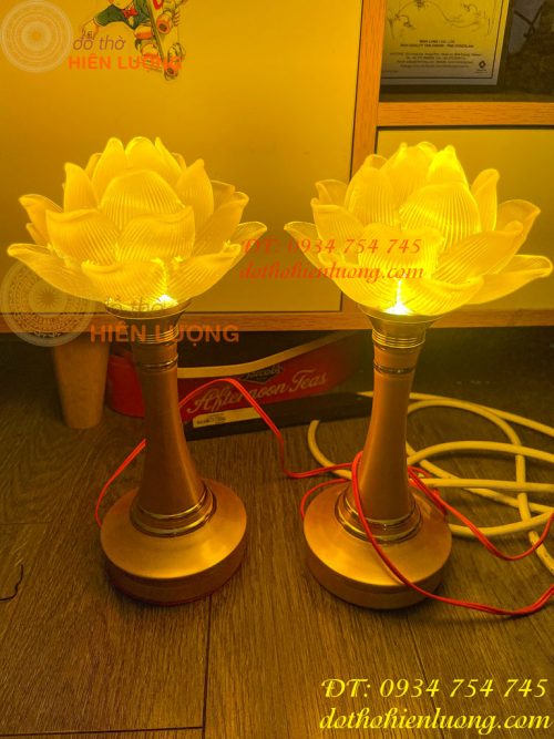 Đèn Lưu Ly Hoa Sen Cao 30cm 1 Bông Bóng Led