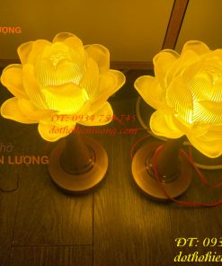 Đèn Lưu Ly Hoa Sen Cao 30cm 1 Bông Bóng Led
