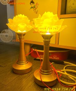Đèn Lưu Ly Hoa Sen Cao 30cm 1 Bông Bóng Led