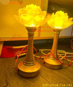 Đèn Lưu Ly Hoa Sen Cao 30cm 1 Bông Bóng Led