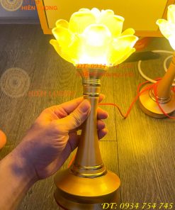 Đèn Lưu Ly Hoa Sen Cao 30cm 1 Bông Bóng Led