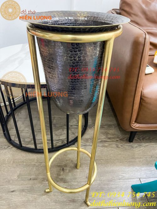 Chậu Cắm Hoa Bằng Đồng Kèm Giá Đỡ