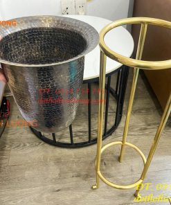 Chậu Cắm Hoa Bằng Đồng Kèm Giá Đỡ