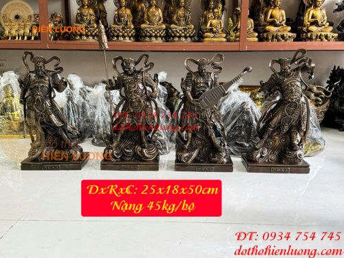 Bộ Tứ Đại Thiên Vương Cao 50cm Bằng Đồng