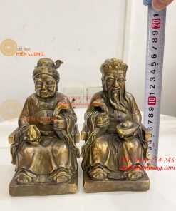 Tượng Ông Bà Thổ Công Thổ Mẫu Bằng Đồng Cao 16cm