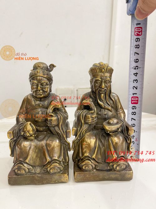 Tượng Ông Bà Thổ Công Thổ Mẫu Bằng Đồng Cao 16cm