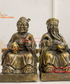Tượng Ông Bà Thổ Công Thổ Mẫu Bằng Đồng Cao 16cm