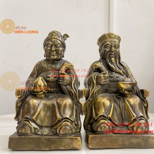 Tượng Ông Bà Thổ Công Thổ Mẫu Bằng Đồng Cao 16cm