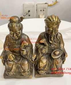 Tượng Ông Bà Thổ Công Thổ Mẫu Bằng Đồng Cao 16cm