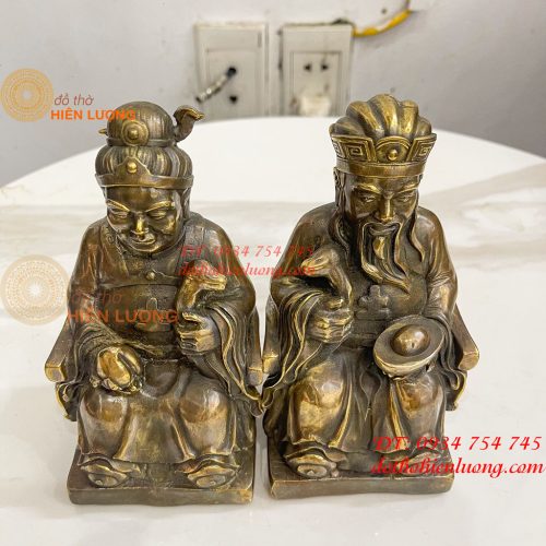 Tượng Ông Bà Thổ Công Thổ Mẫu Bằng Đồng Cao 16cm