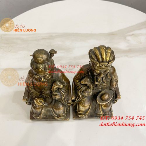 Tượng Ông Bà Thổ Công Thổ Mẫu Bằng Đồng Cao 16cm