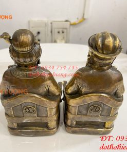 Tượng Ông Bà Thổ Công Thổ Mẫu Bằng Đồng Cao 16cm