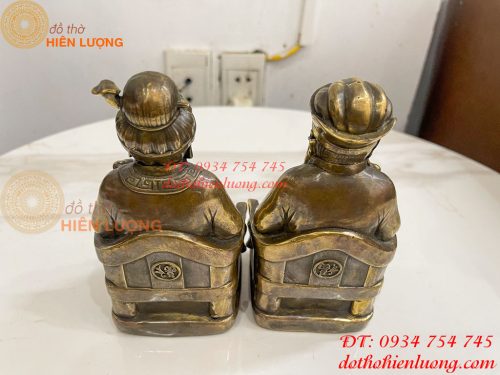 Tượng Ông Bà Thổ Công Thổ Mẫu Bằng Đồng Cao 16cm
