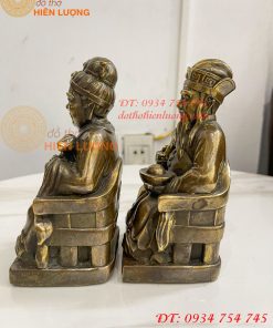 Tượng Ông Bà Thổ Công Thổ Mẫu Bằng Đồng Cao 16cm