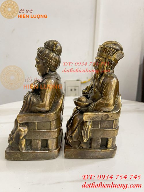 Tượng Ông Bà Thổ Công Thổ Mẫu Bằng Đồng Cao 16cm