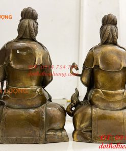 Tượng Văn Thù Phổ Hiền Cao 20cm Bằng Đồng Hun