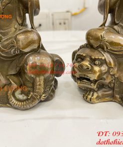 Tượng Văn Thù Phổ Hiền Cao 20cm Bằng Đồng Hun