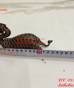 Lư Xông Trầm Long Quy Nắp Mở Bằng Đồng Hun