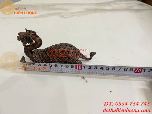 Lư Xông Trầm Long Quy Nắp Mở Bằng Đồng Hun