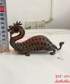 Lư Xông Trầm Long Quy Nắp Mở Bằng Đồng Hun