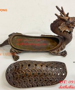 Lư Xông Trầm Long Quy Nắp Mở Bằng Đồng Hun