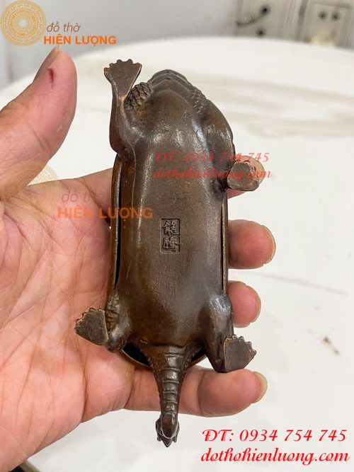 Lư Xông Trầm Long Quy Nắp Mở Bằng Đồng Hun