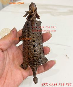 Lư Xông Trầm Long Quy Nắp Mở Bằng Đồng Hun