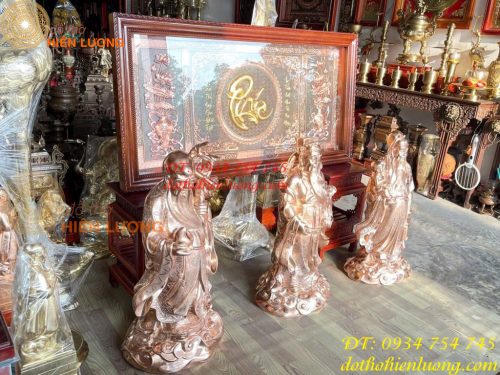 Bộ Tam Đa Đồng Đỏ Cao 1m 3 Ông Phúc Lộc Thọ