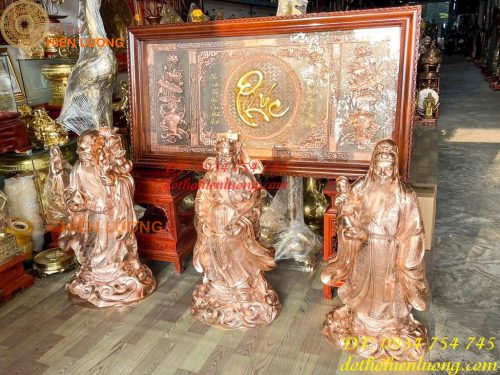 Bộ Tam Đa Đồng Đỏ Cao 1m 3 Ông Phúc Lộc Thọ