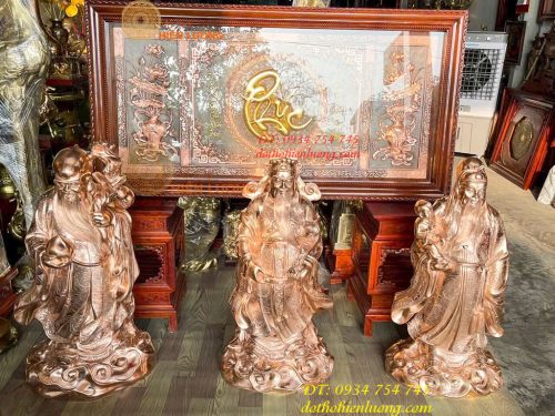 Bộ Tam Đa Đồng Đỏ Cao 1m 3 Ông Phúc Lộc Thọ