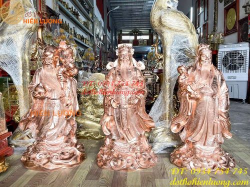 Bộ Tam Đa Đồng Đỏ Cao 1m 3 Ông Phúc Lộc Thọ