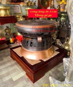 Quả Trống Đồng Đồng Sơn Đồng Đỏ ĐK 80cm