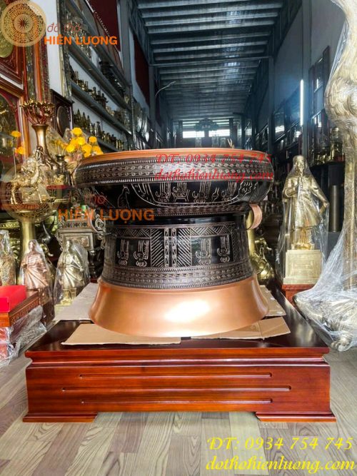 Quả Trống Đồng Đồng Sơn Đồng Đỏ ĐK 80cm