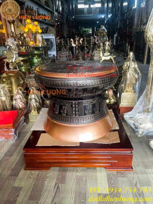 Quả Trống Đồng Đồng Sơn Đồng Đỏ ĐK 80cm