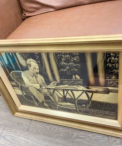 Tranh Bác Hồ Ngồi Viết Báo Bằng Đồng Liền Tấm