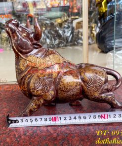 Tượng Trâu Gấm Bằng Đồng Phong Thủy