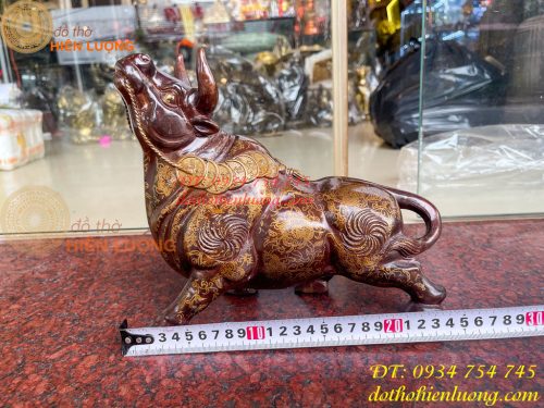 Tượng Trâu Gấm Bằng Đồng Phong Thủy