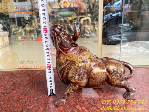 Tượng Trâu Gấm Bằng Đồng Phong Thủy