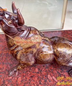 Tượng Trâu Gấm Bằng Đồng Phong Thủy