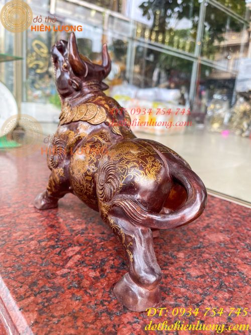Tượng Trâu Gấm Bằng Đồng Phong Thủy