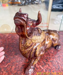 Tượng Trâu Gấm Bằng Đồng Phong Thủy