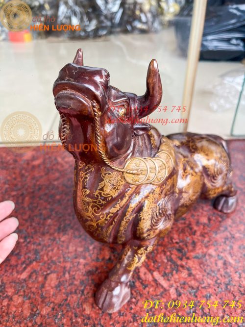 Tượng Trâu Gấm Bằng Đồng Phong Thủy