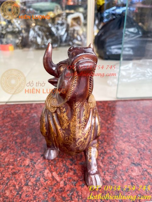 Tượng Trâu Gấm Bằng Đồng Phong Thủy