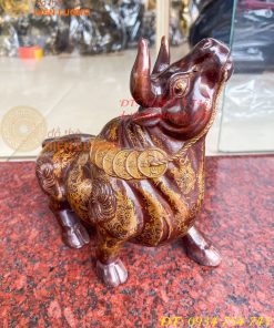 Tượng Trâu Gấm Bằng Đồng Phong Thủy