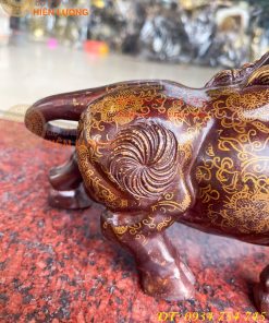Tượng Trâu Gấm Bằng Đồng Phong Thủy