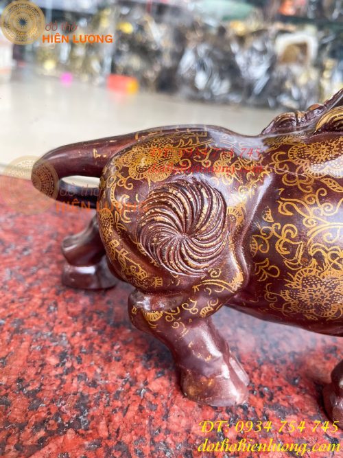 Tượng Trâu Gấm Bằng Đồng Phong Thủy