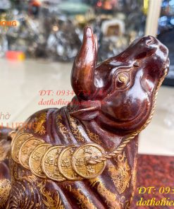 Tượng Trâu Gấm Bằng Đồng Phong Thủy