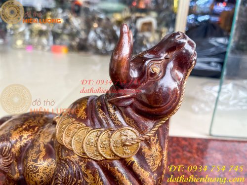 Tượng Trâu Gấm Bằng Đồng Phong Thủy