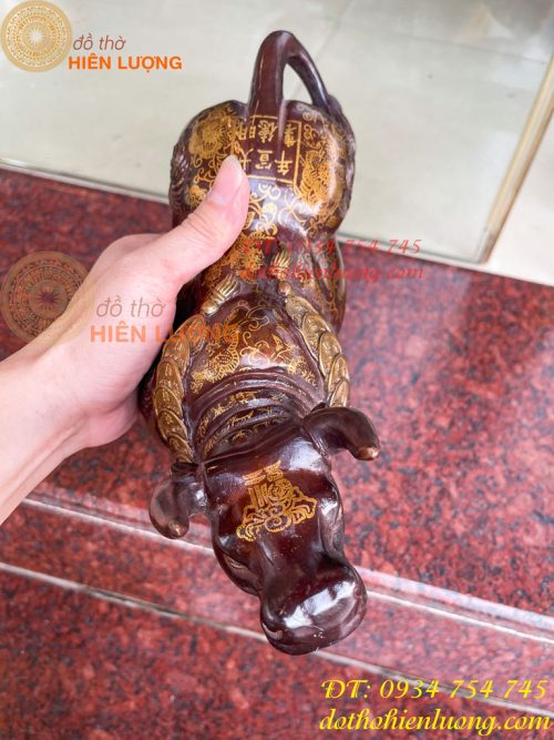 Tượng Trâu Gấm Bằng Đồng Phong Thủy